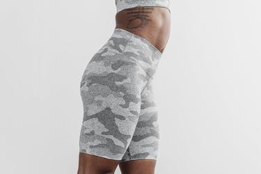 Nobull High-Rise 8" Plush Heather Women's Shorts White Camo | Australia (KA8621)